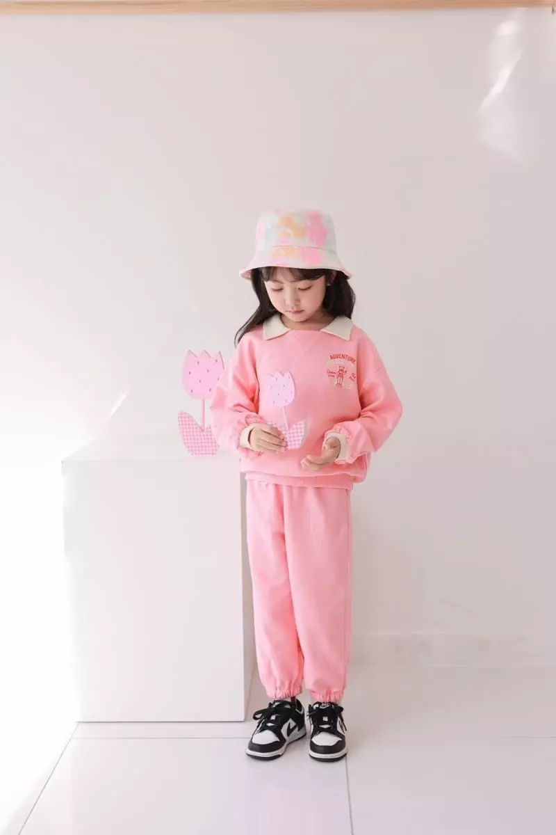Dalla - Korean Children Fashion - #todddlerfashion - Collar Color Top Bottom Set - 10