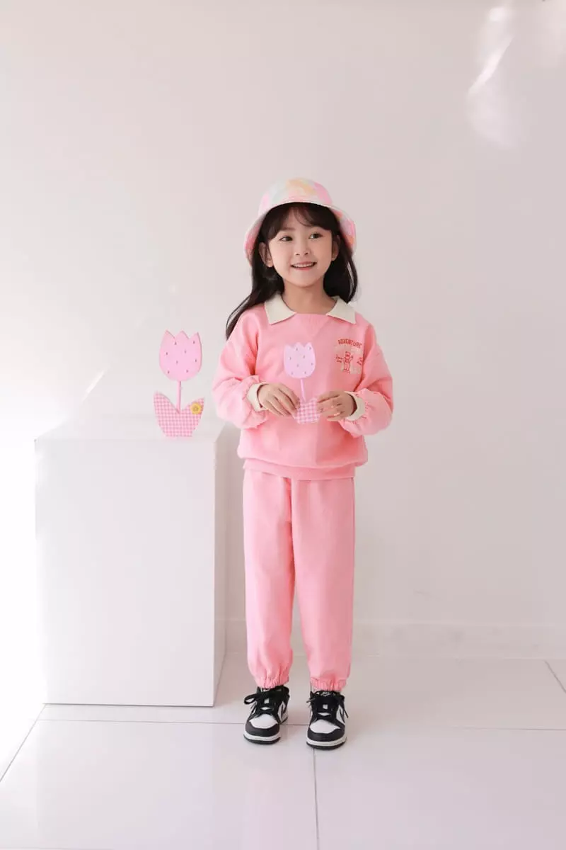 Dalla - Korean Children Fashion - #toddlerclothing - Collar Color Top Bottom Set - 11