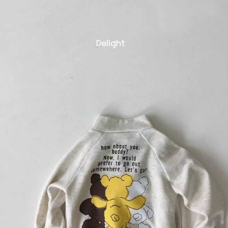 Delight - Korean Children Fashion - #childrensboutique - Three Bears Half Zip-up Top Bottom Set - 10