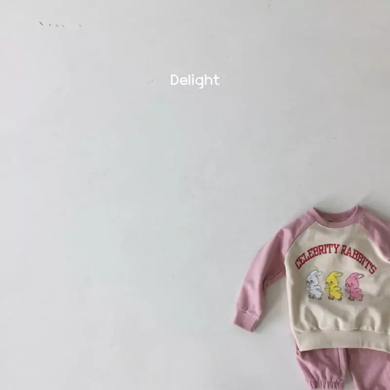 Delight - Korean Children Fashion - #stylishchildhood - Celebrity Raglan Top Bottom Set - 9