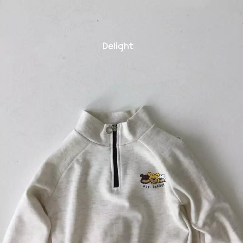 Delight - Korean Children Fashion - #stylishchildhood - Three Bears Half Zip-up Top Bottom Set - 8