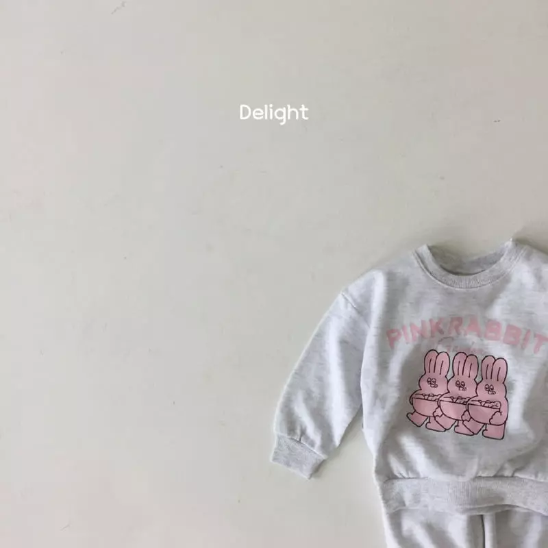 Delight - Korean Children Fashion - #stylishchildhood - Pink Rabbit Top Bottom Set - 6