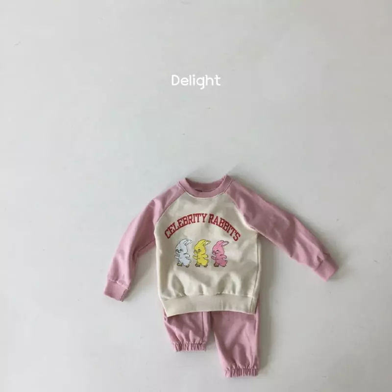 Delight - Korean Children Fashion - #todddlerfashion - Celebrity Raglan Top Bottom Set - 7
