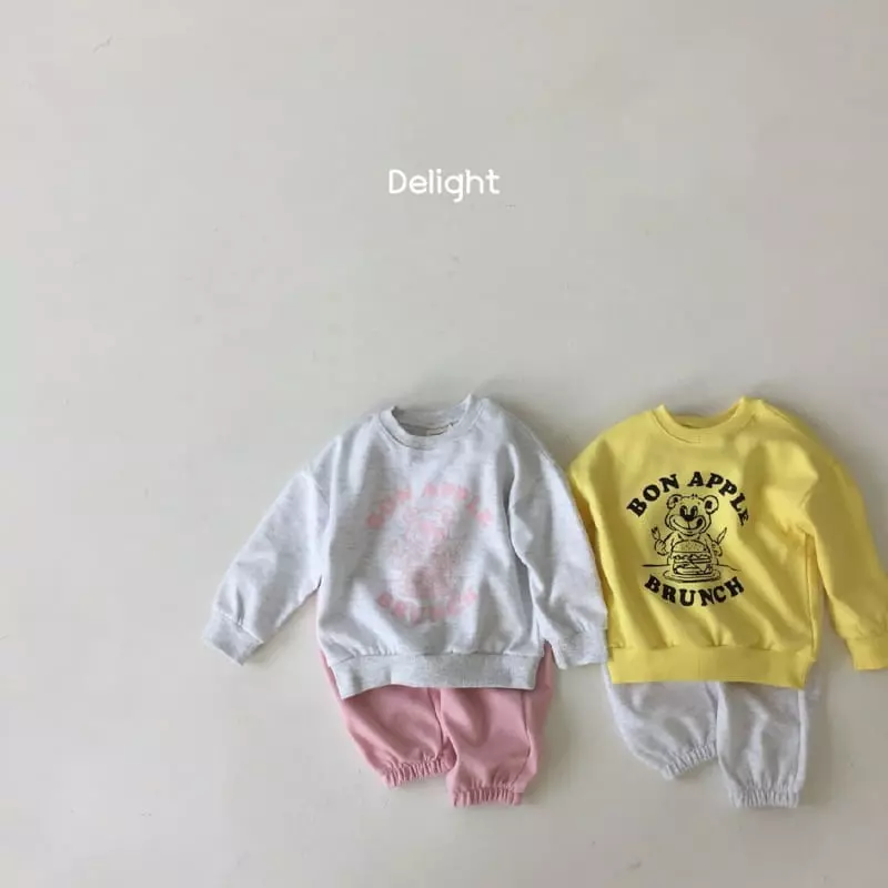 Delight - Korean Children Fashion - #todddlerfashion - Brunch Bear Top Bottom SET - 2