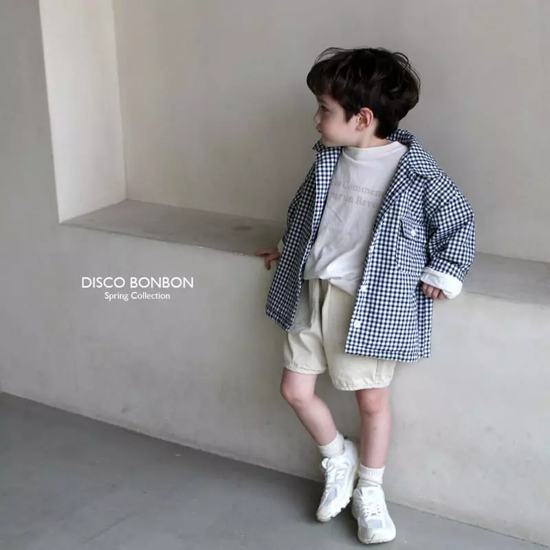 Disco Bonbon - Korean Children Fashion - #designkidswear - Navy Check Jumper