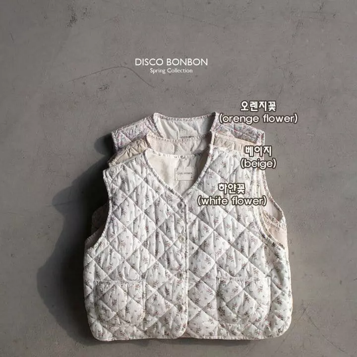 Disco Bonbon - Korean Children Fashion - #todddlerfashion - Flower Bonbon Quilting Jumper