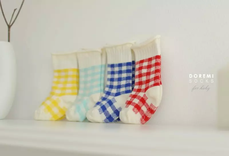 Doremi Socks - Korean Children Fashion - #discoveringself - Gingum Check Socks - 11