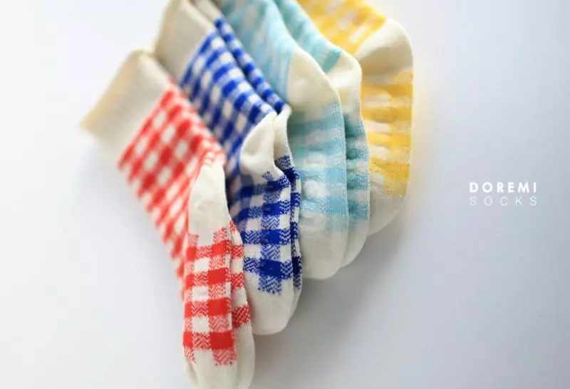 Doremi Socks - Korean Children Fashion - #minifashionista - Gingum Check Socks - 4