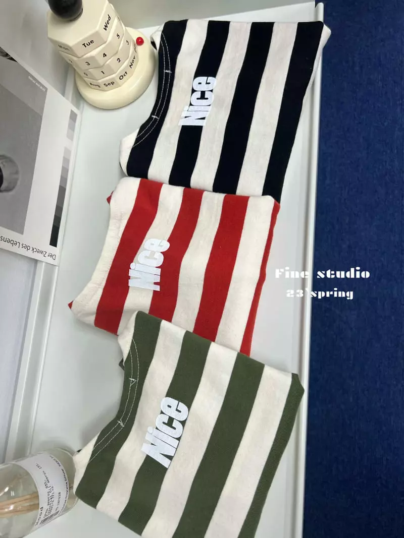 Fine Studio - Korean Children Fashion - #kidsshorts - Boat Neck Tee