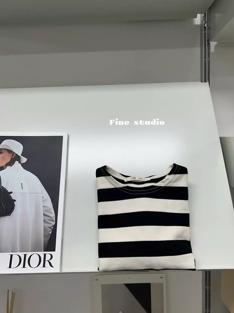 Fine Studio - Korean Children Fashion - #kidzfashiontrend - Boat Neck Tee - 3