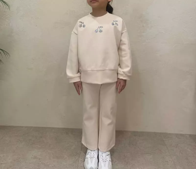 Franc Franc - Korean Children Fashion - #fashionkids - Spanckle cherry Top Bottom Set - 4