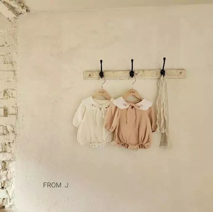 From J - Korean Baby Fashion - #babyboutique - Embrodiery Collar Bodysuit - 3