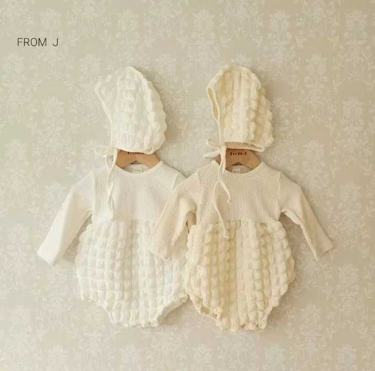 From J - Korean Baby Fashion - #babyboutiqueclothing - Waffle Bodysuit Bonnet - 10