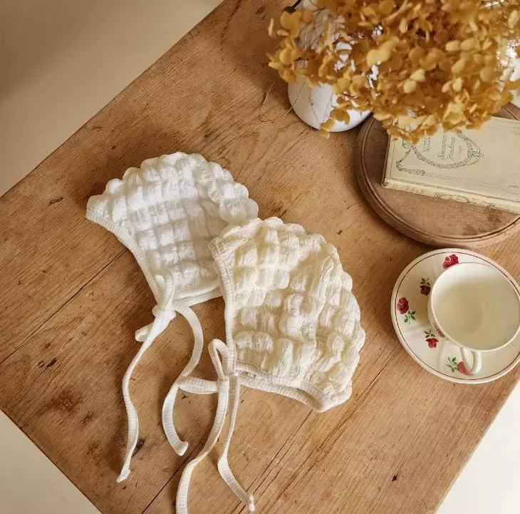From J - Korean Baby Fashion - #babyclothing - Waffle Bodysuit Bonnet - 11