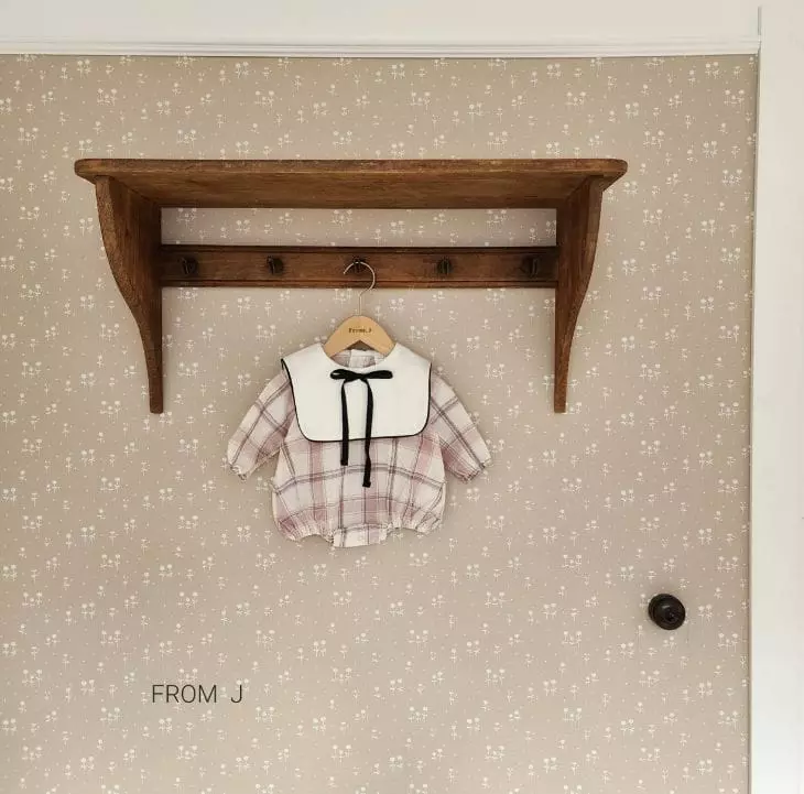From J - Korean Baby Fashion - #babyclothing - Check Sailor Bodysuit - 10
