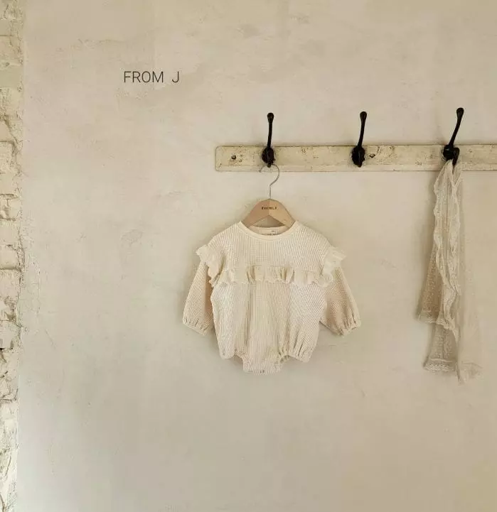 From J - Korean Baby Fashion - #babyclothing - Waffle Frill Bodysuit - 8