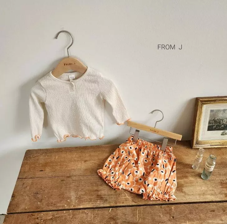 From J - Korean Baby Fashion - #babyoutfit - Bebe Daisy Top Bottom Set - 6
