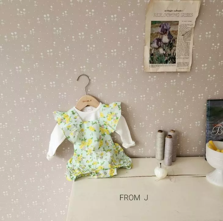 From J - Korean Baby Fashion - #babyoutfit - Nana Flower Bodysuit - 5