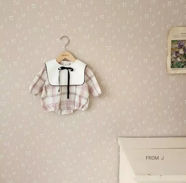 From J - Korean Baby Fashion - #babyoutfit - Check Sailor Bodysuit - 2