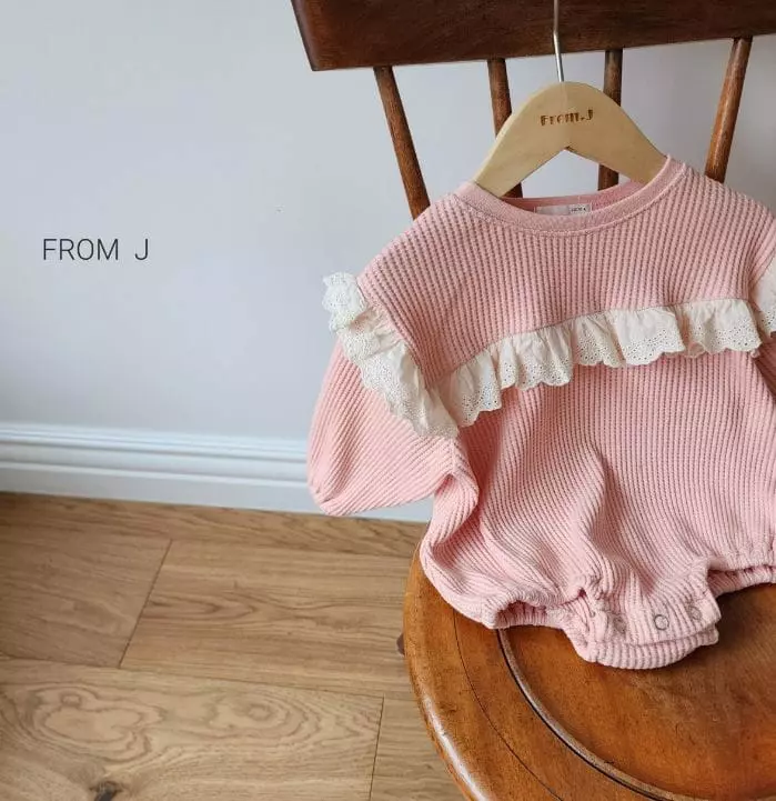 From J - Korean Baby Fashion - #babyoutfit - Waffle Frill Bodysuit