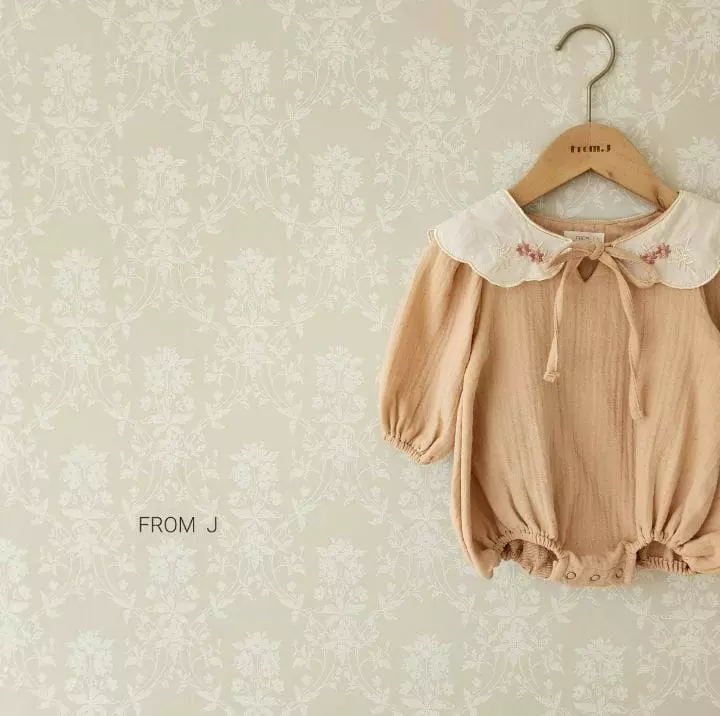 From J - Korean Baby Fashion - #babyoutfit - Embrodiery Collar Bodysuit - 12