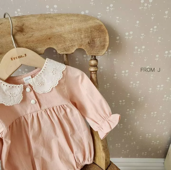 From J - Korean Baby Fashion - #onlinebabyshop - Lace Collar Bodysuit - 2
