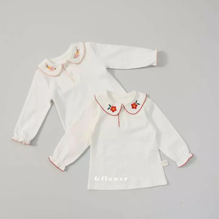 G Flower - Korean Children Fashion - #childofig - Embrodiery Tee - 8