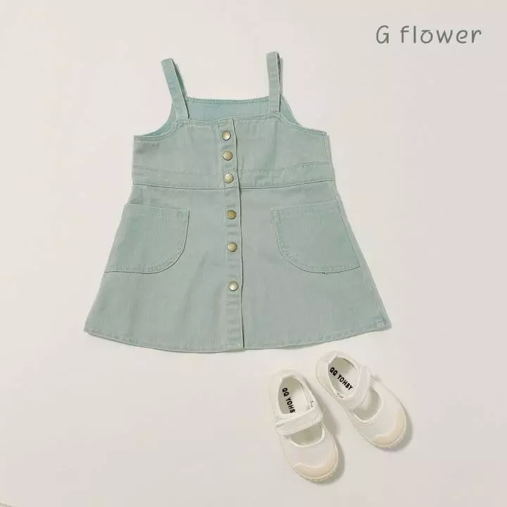 G Flower - Korean Children Fashion - #magicofchildhood - Denim Sleeveless One-piece - 6