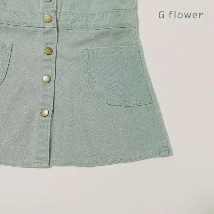 G Flower - Korean Children Fashion - #prettylittlegirls - Denim Sleeveless One-piece - 8