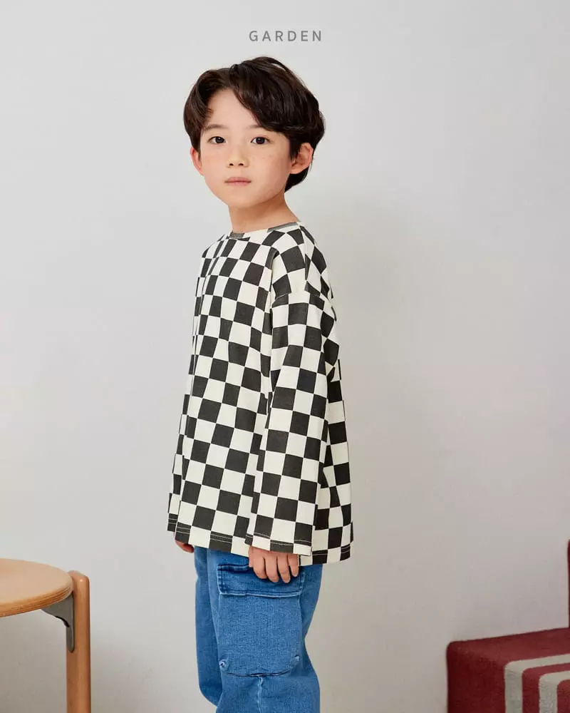 Garden - Korean Children Fashion - #childofig - Check Piping Tee - 8