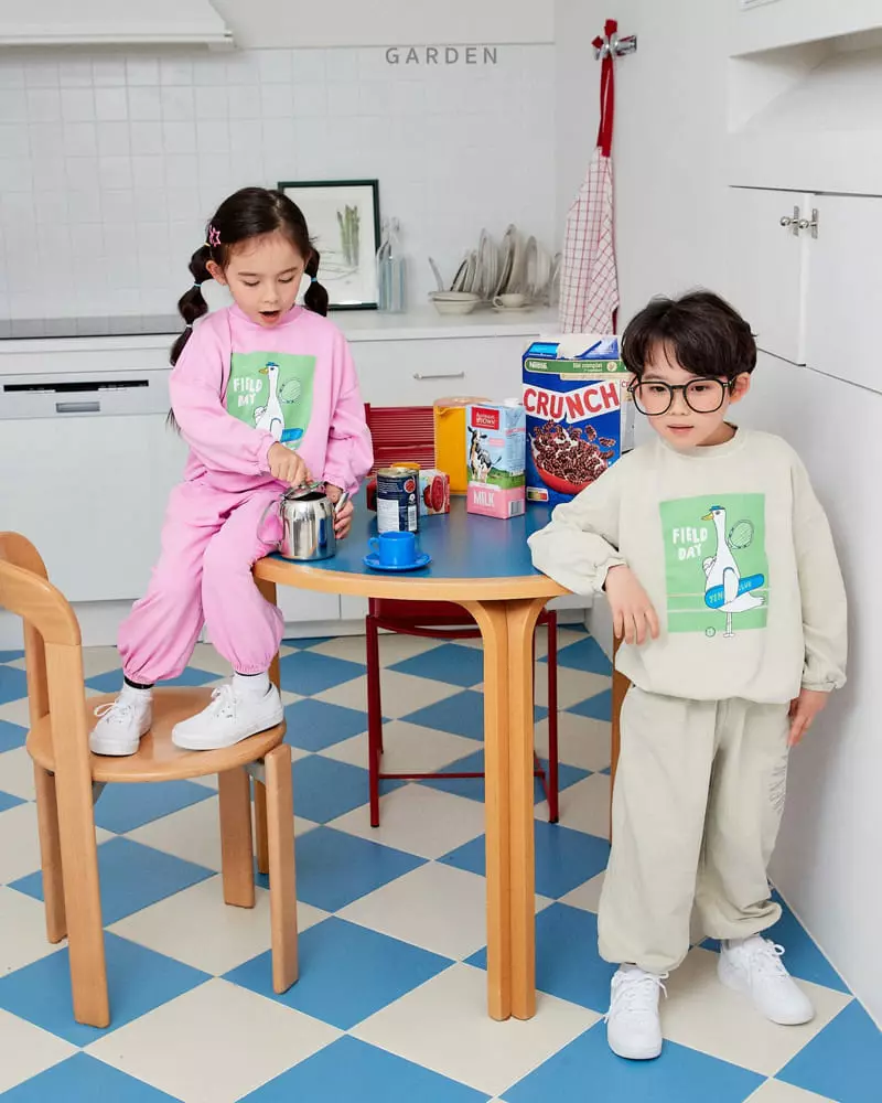 Garden - Korean Children Fashion - #childofig - Pigment Goose Top Bottom Set - 6