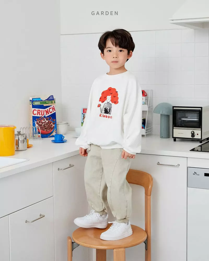 Garden - Korean Children Fashion - #kidsshorts - Ribbon Sweatshirt - 7