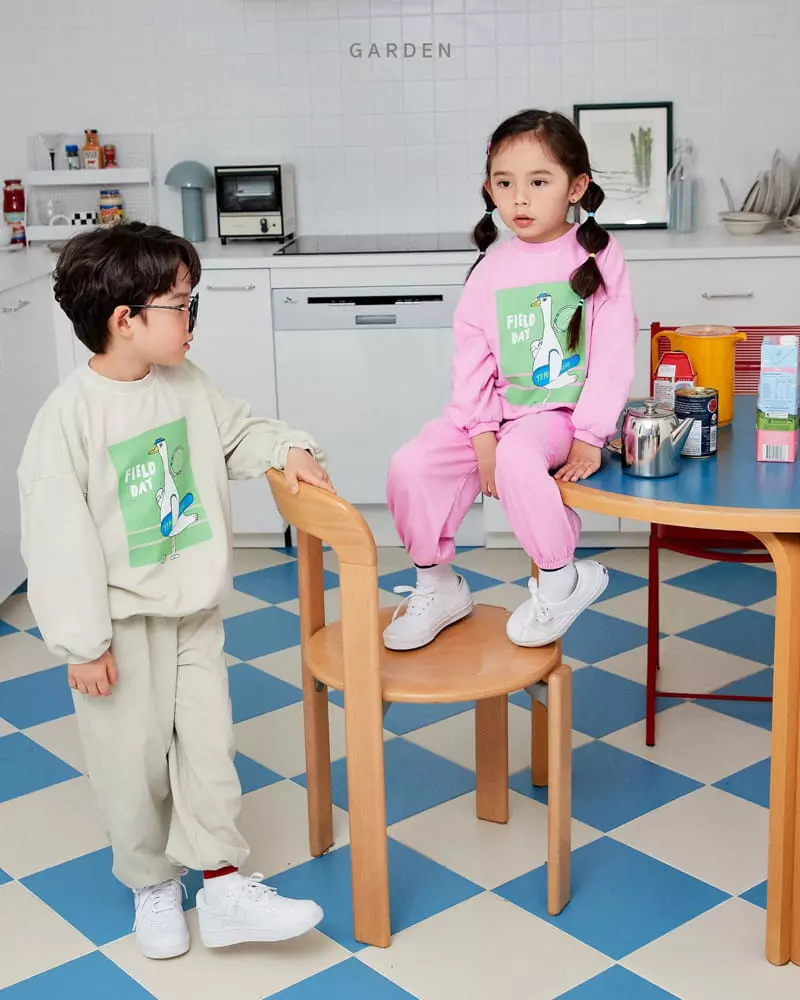 Garden - Korean Children Fashion - #kidsstore - Pigment Goose Top Bottom Set - 12