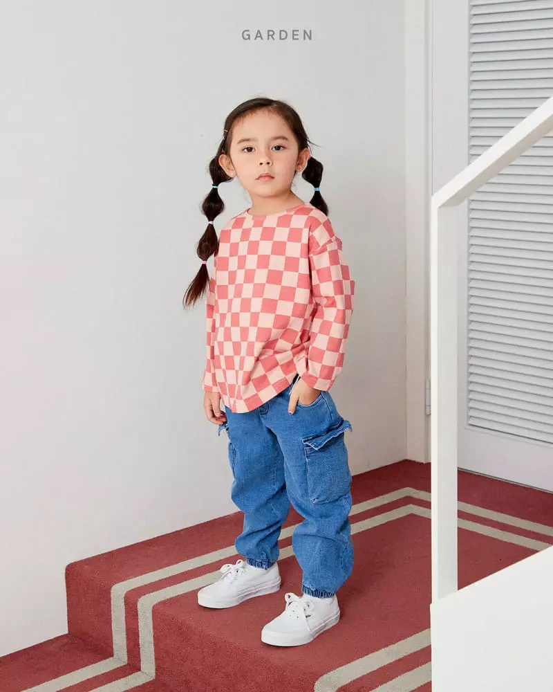 Garden - Korean Children Fashion - #littlefashionista - Check Piping Tee