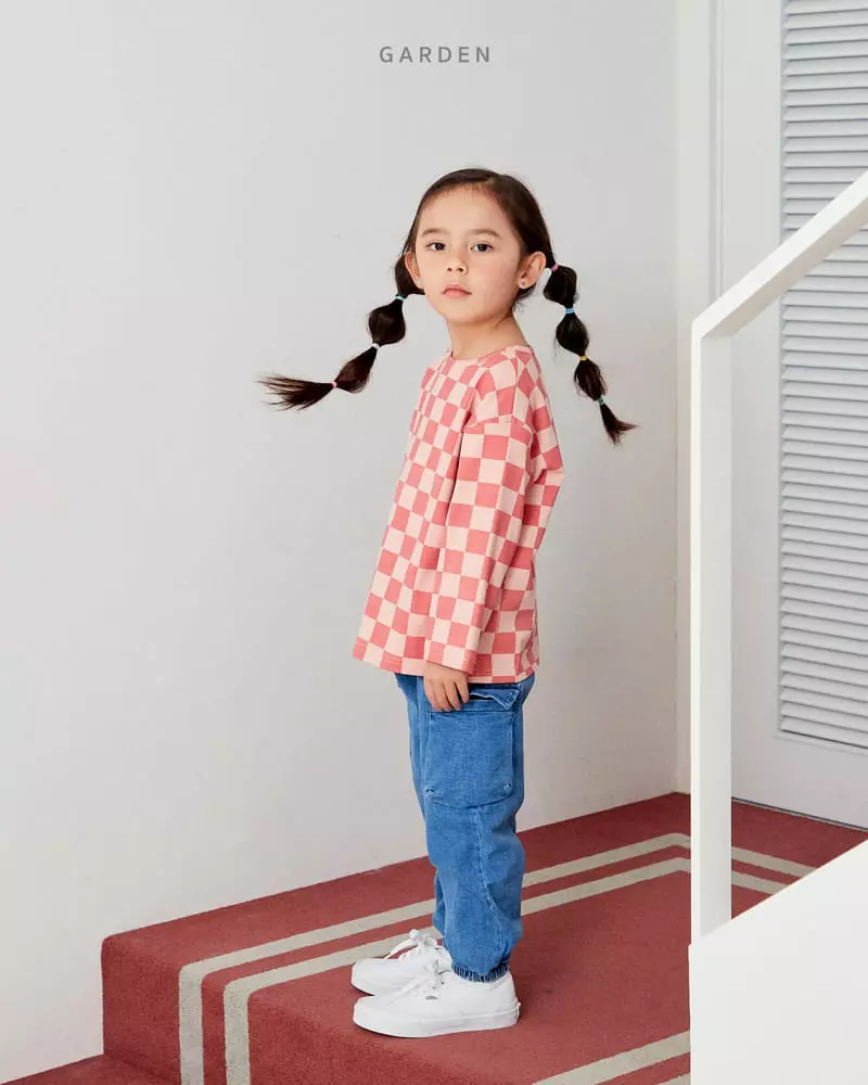 Garden - Korean Children Fashion - #minifashionista - Check Piping Tee - 3