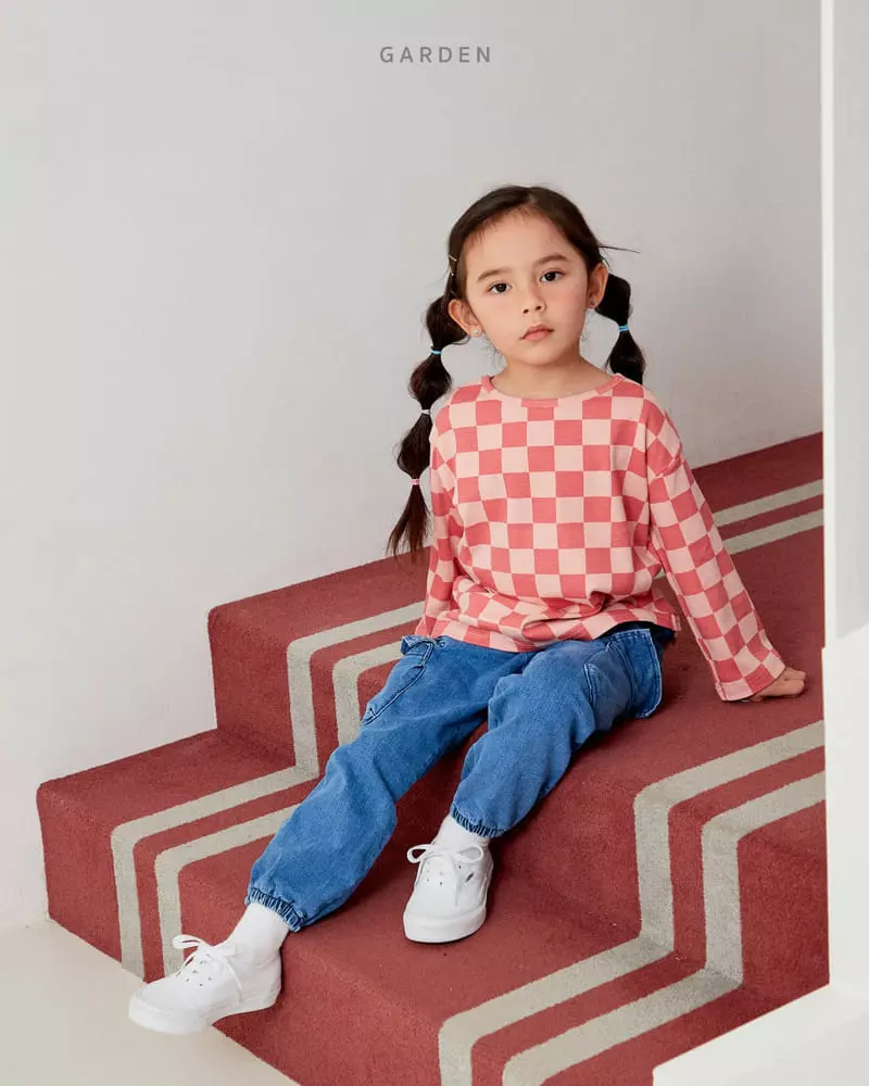 Garden - Korean Children Fashion - #minifashionista - Check Piping Tee - 4