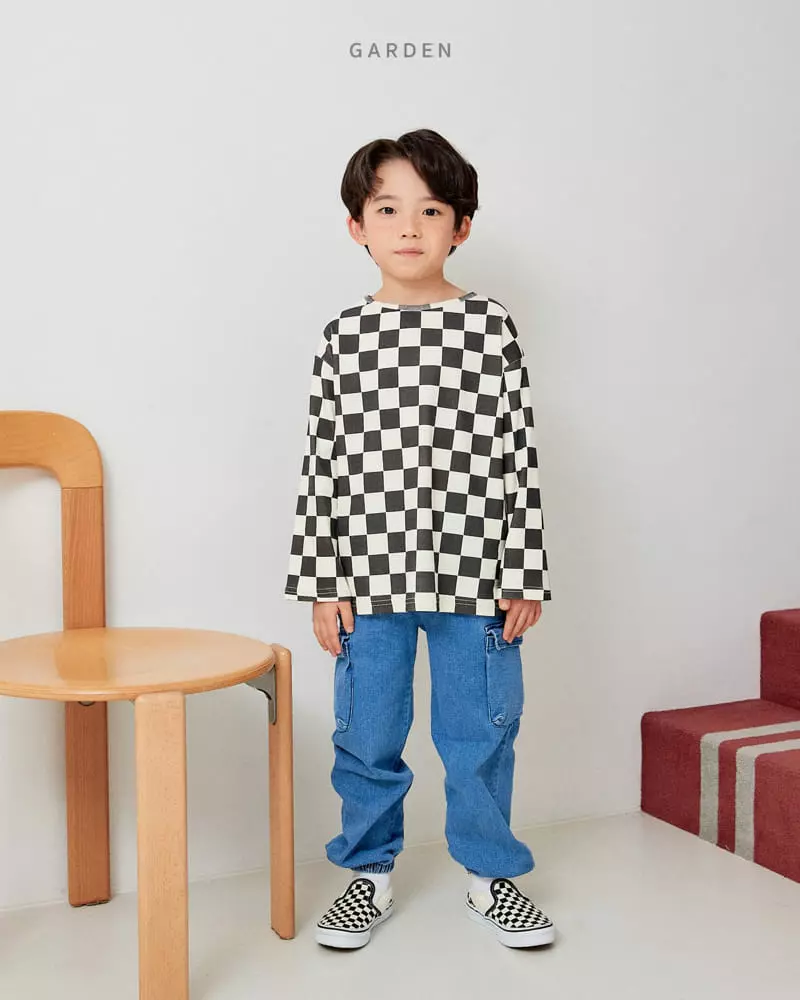 Garden - Korean Children Fashion - #stylishchildhood - Check Piping Tee - 7