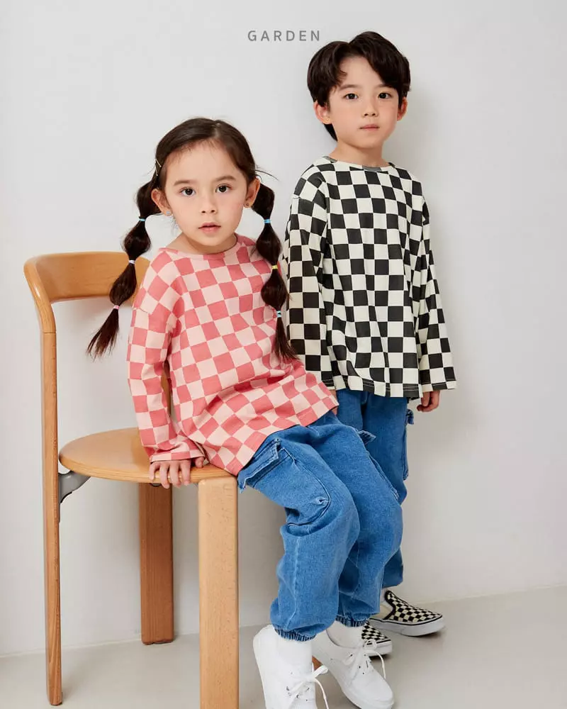 Garden - Korean Children Fashion - #toddlerclothing - Check Piping Tee - 6