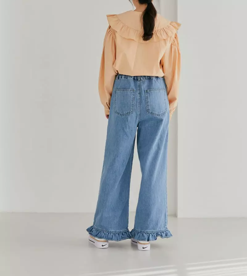 Ggomare - Korean Children Fashion - #childrensboutique - Frill Jeans with Mom - 7