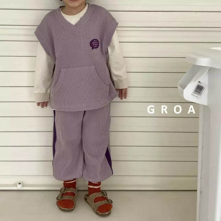 Groa - Korean Children Fashion - #magicofchildhood - Waffle Vest Set - 9