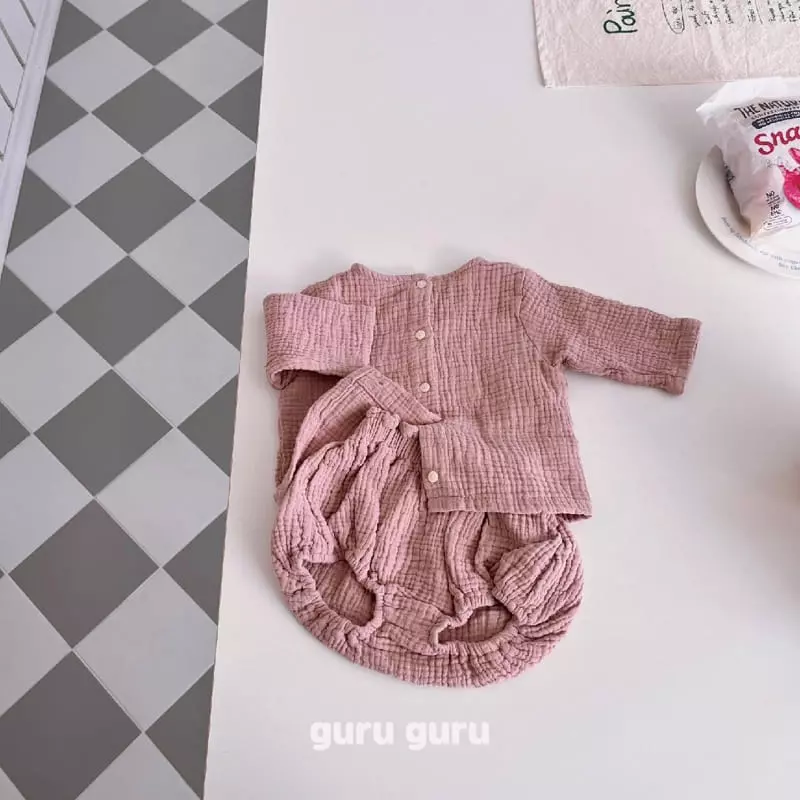 Guru Guru - Korean Baby Fashion - #babyboutique - Cloud Top Bottom Set - 2