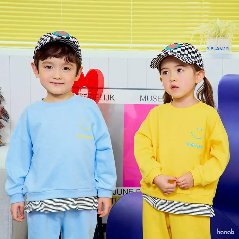 Hanab - Korean Children Fashion - #Kfashion4kids - Smile Day Top Bottom Set - 5
