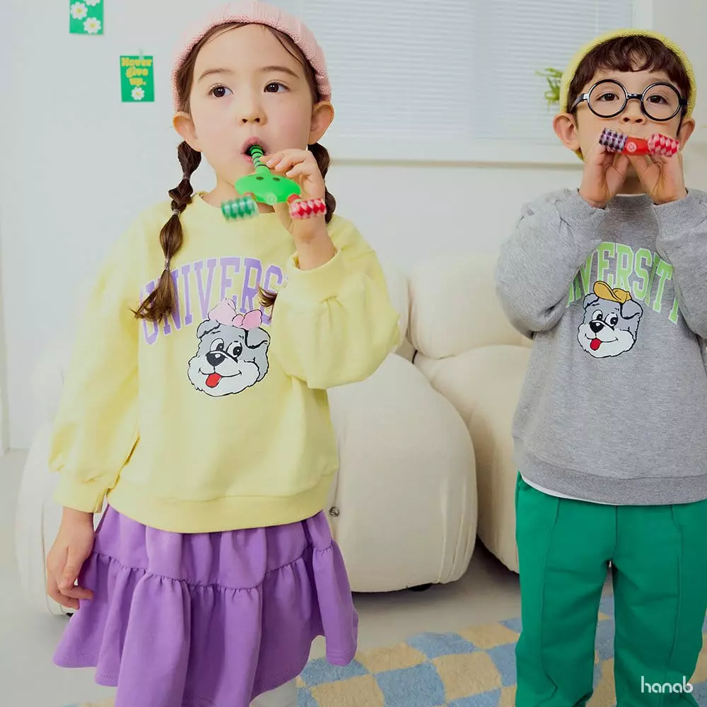 Hanab - Korean Children Fashion - #childofig - University Top Bottom Set - 6