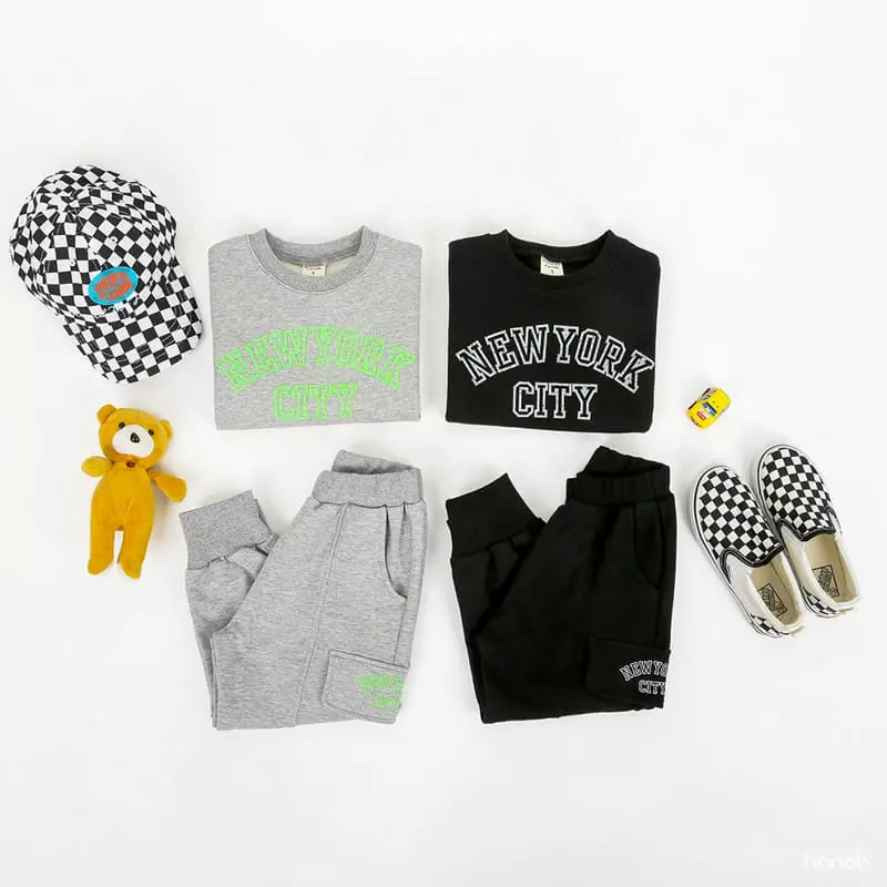 Hanab - Korean Children Fashion - #childrensboutique - New York Top Bottom Set - 9