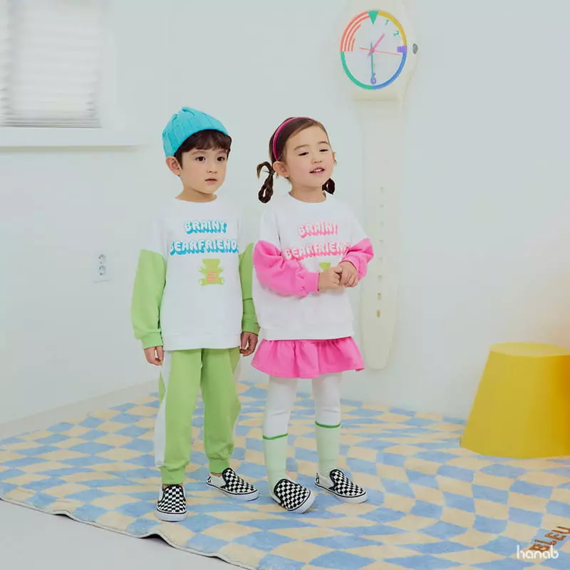 Hanab - Korean Children Fashion - #designkidswear - Bear Friends Top Bottom Set - 2