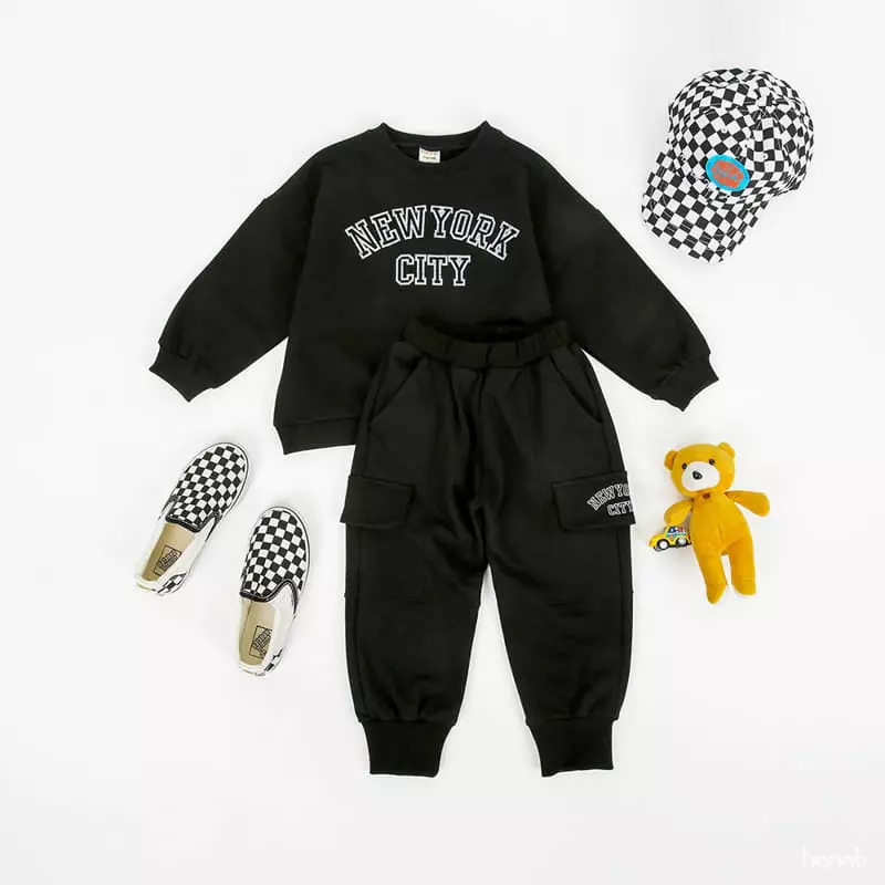 Hanab - Korean Children Fashion - #discoveringself - New York Top Bottom Set - 11