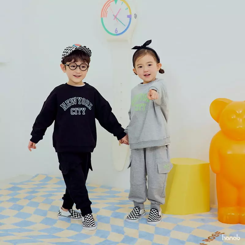Hanab - Korean Children Fashion - #magicofchildhood - Newyork Cargo Top Bottom Set - 8
