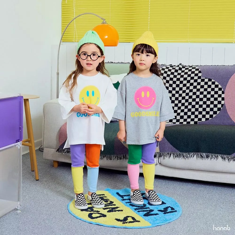 Hanab - Korean Children Fashion - #minifashionista - Color Smile Tee Set - 7