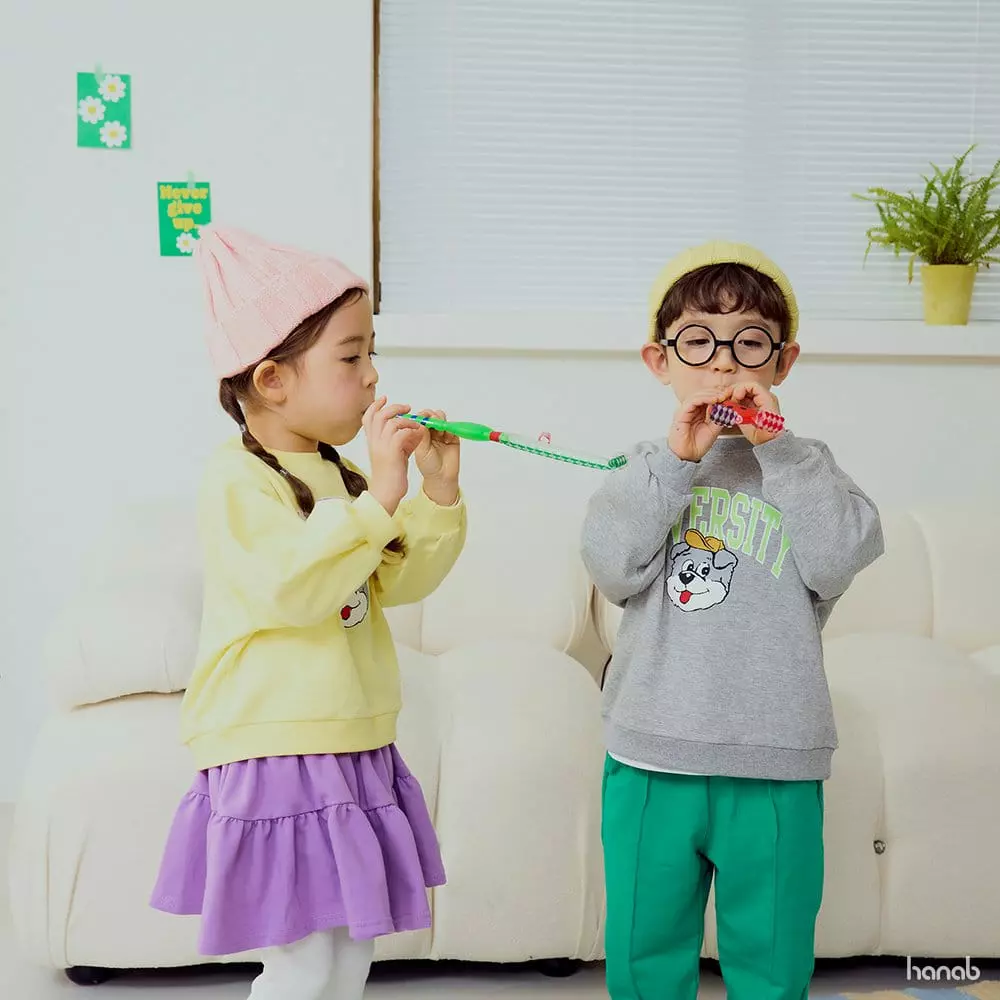 Hanab - Korean Children Fashion - #magicofchildhood - University Top Bottom Set - 4