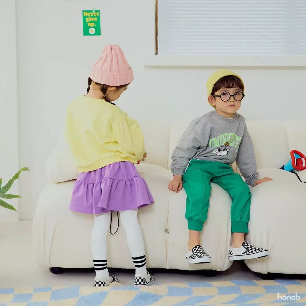 Hanab - Korean Children Fashion - #prettylittlegirls - University Top Bottom Set - 5